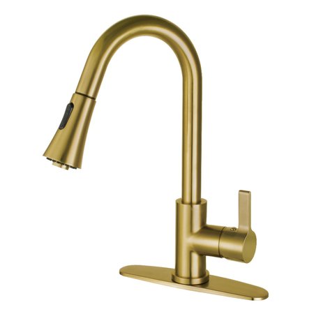 GOURMETIER LS8723CTL Continental Single-Handle Pull-Down Kitchen Faucet, Brass LS8723CTL